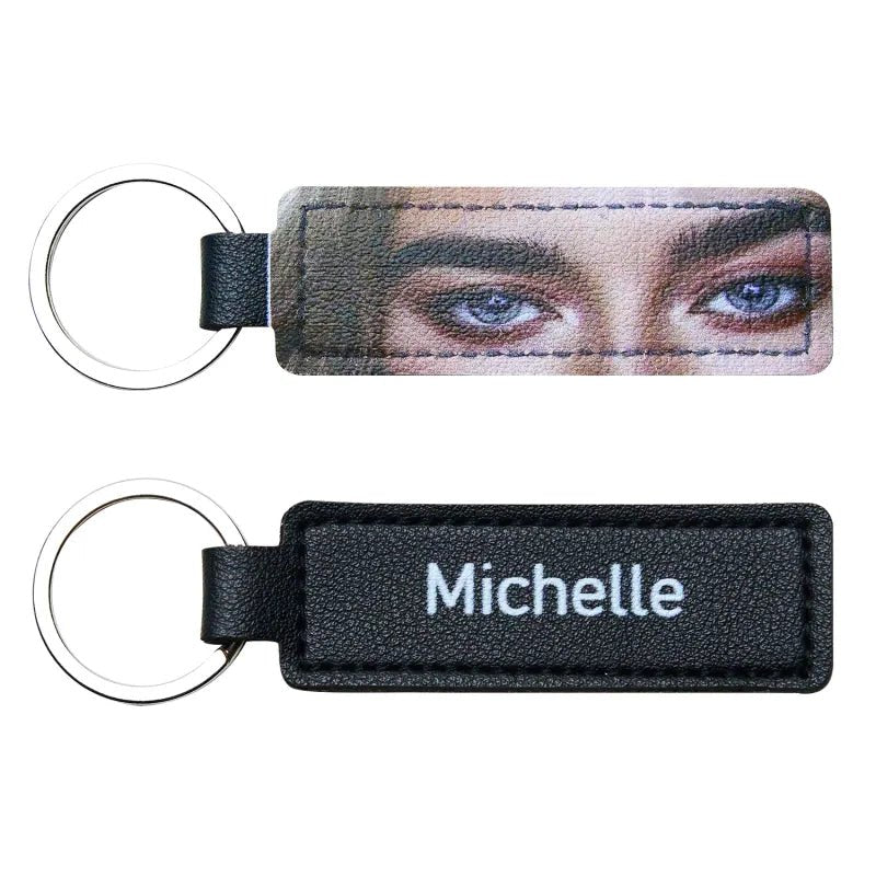 Custom Colored Eyes Keychain PU Leather Keychain Gift - DiyGiftly