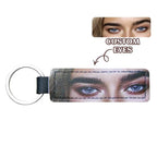Custom Colored Eyes Keychain PU Leather Keychain Gift - DiyGiftly