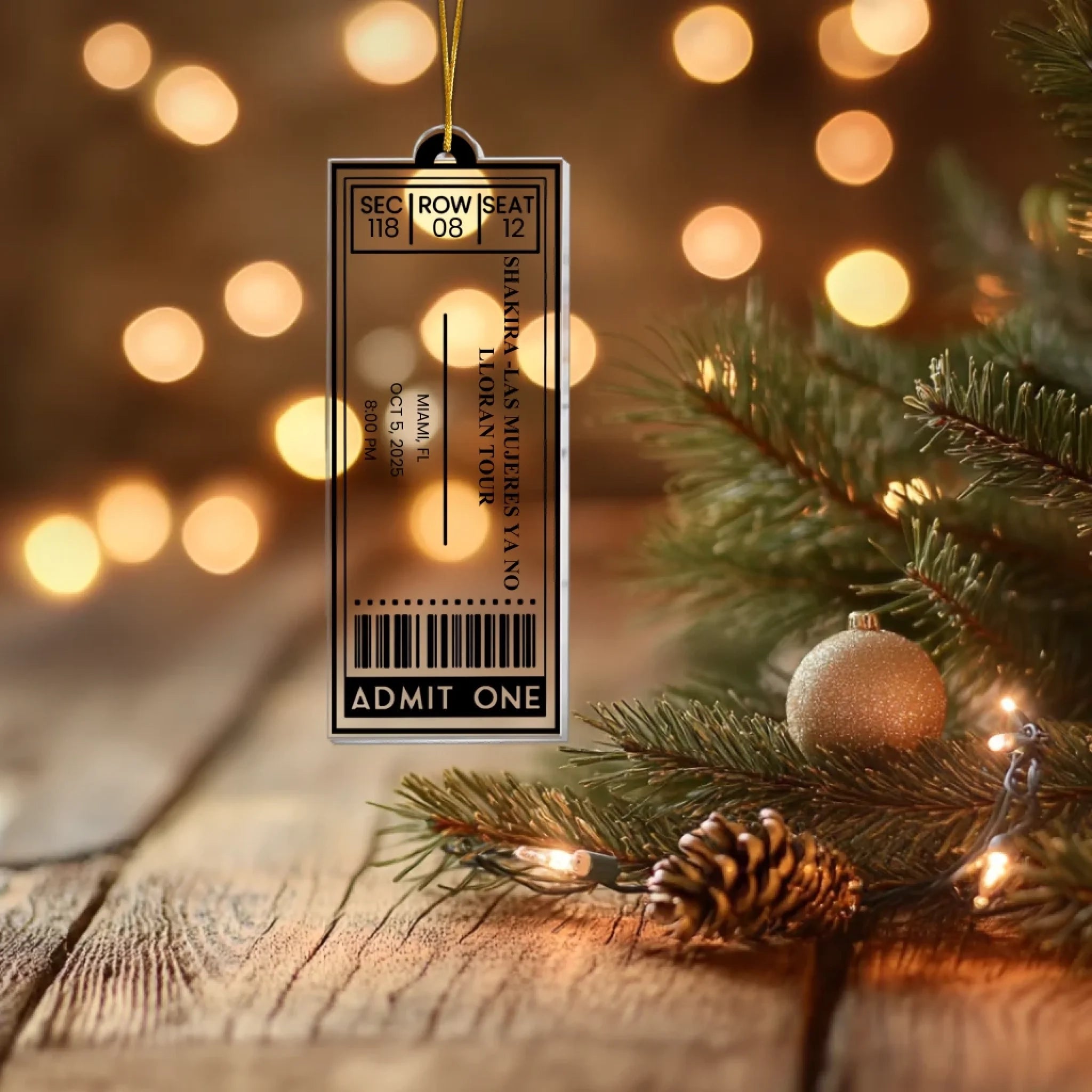 Custom Concert Ticket Acrylic Ornament - Personalized Music Lovers Gifts, Ideal for Daughters, Friends, and Family - Memorable Keepsake for Music Events and Concert Enthusiasts 1058695 - DiyGiftly