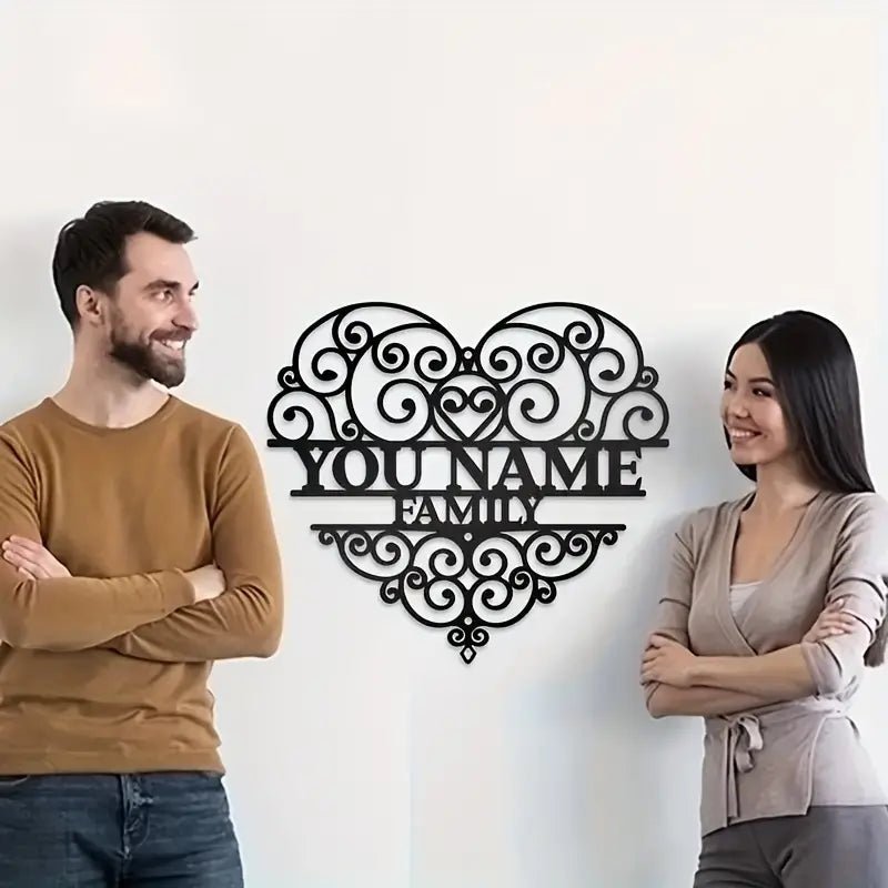 Custom Couple and Last Name Metal Signs – Personalized Family Name Wall Art, Wedding Gift, or Anniversary Home Decor 728741376 - DiyGiftly