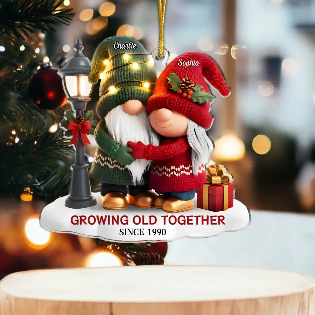 Custom Couple Gnome Acrylic Ornament – “Our Story Continues” Romantic Anniversary & Christmas Gift 1054377 - DiyGiftly