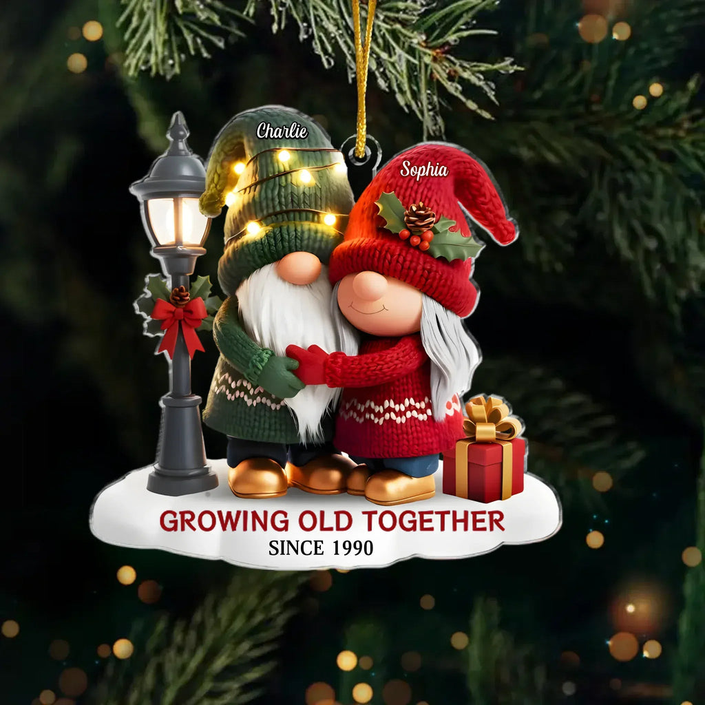 Custom Couple Gnome Acrylic Ornament – “Our Story Continues” Romantic Anniversary & Christmas Gift 1054377 - DiyGiftly