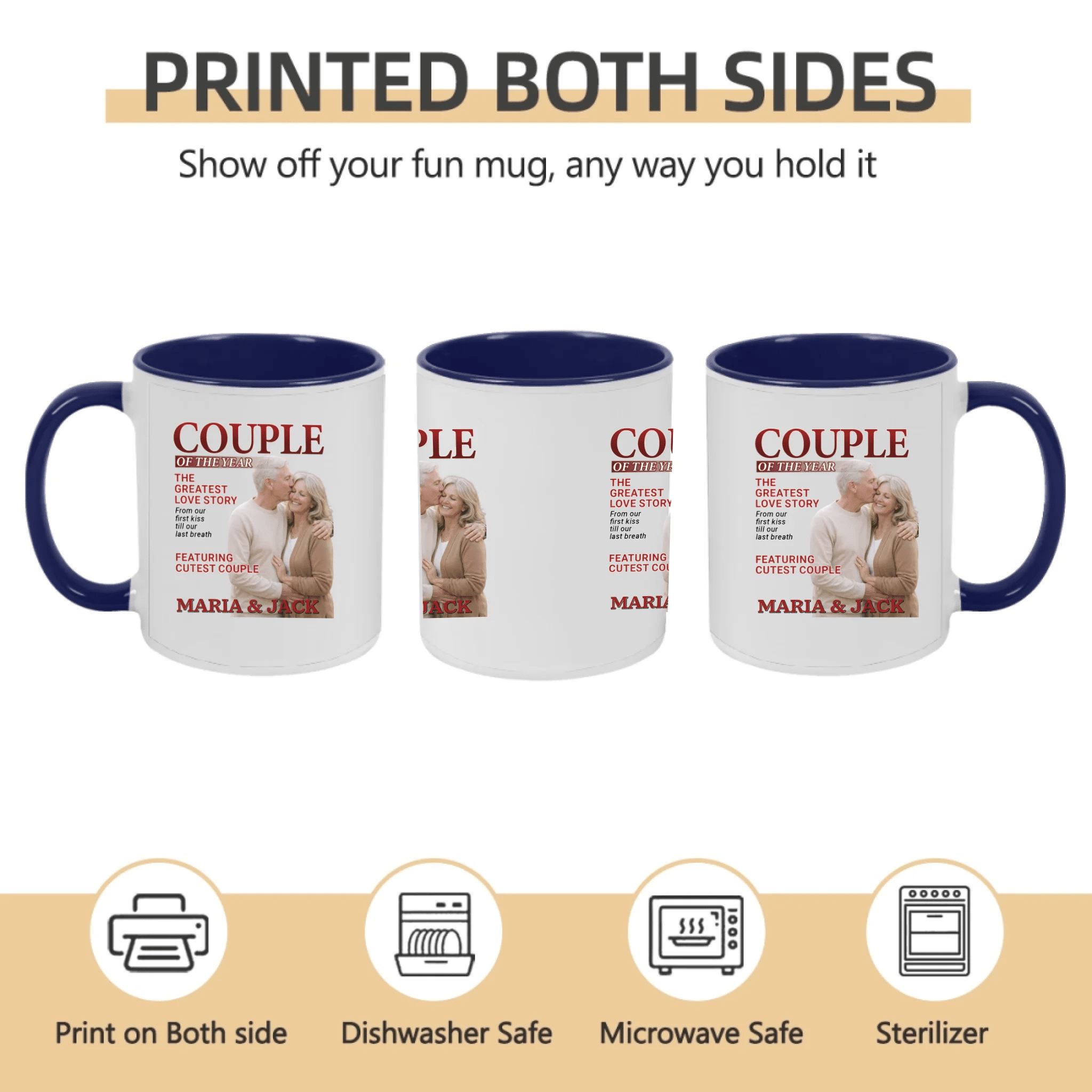 Custom Couple Mug – A Personalized Anniversary Gift for Husband and Wife - Where Love Grows Louder Together 1073781 - DiyGiftly