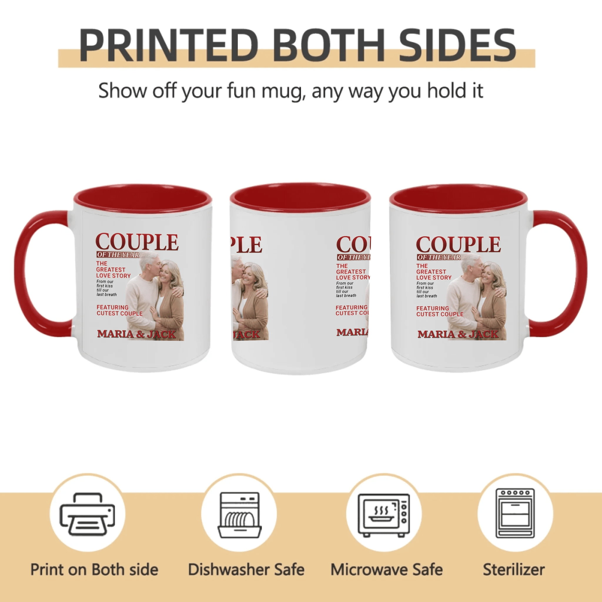 Custom Couple Mug – A Personalized Anniversary Gift for Husband and Wife - Where Love Grows Louder Together 1073781 - DiyGiftly