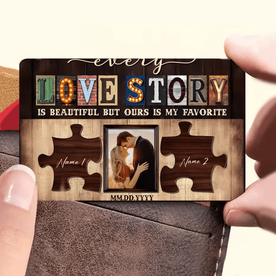 Custom Couple Photo Anniversary Gift Love Story Wallet Card 709072 - Q - DiyGiftly