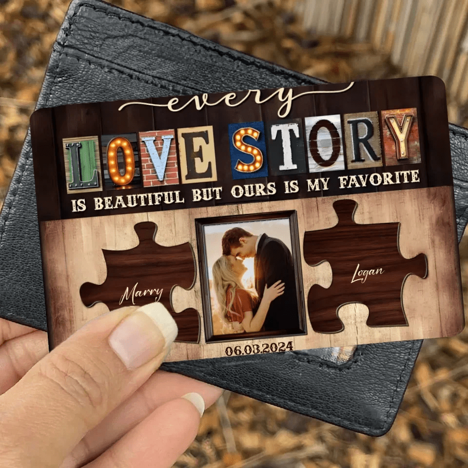 Custom Couple Photo Anniversary Gift Love Story Wallet Card 709072 - Q - DiyGiftly