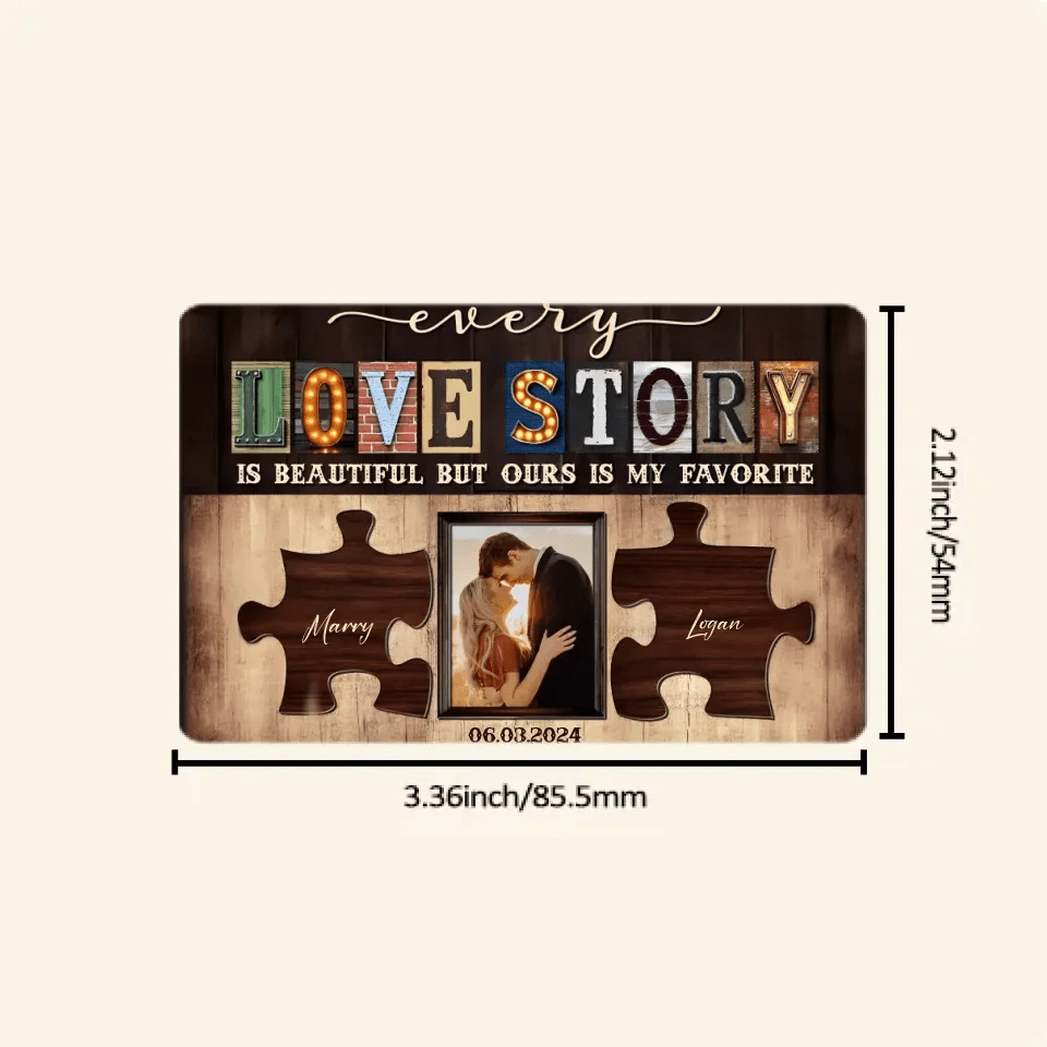 Custom Couple Photo Anniversary Gift Love Story Wallet Card 709072 - Q - DiyGiftly