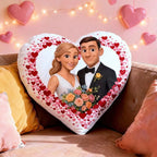 gifts for wife Cherish Every Moment - Unique Memento - Couple Photo Heart-shaped Pillow Personalized Pillow for Valentine’s D