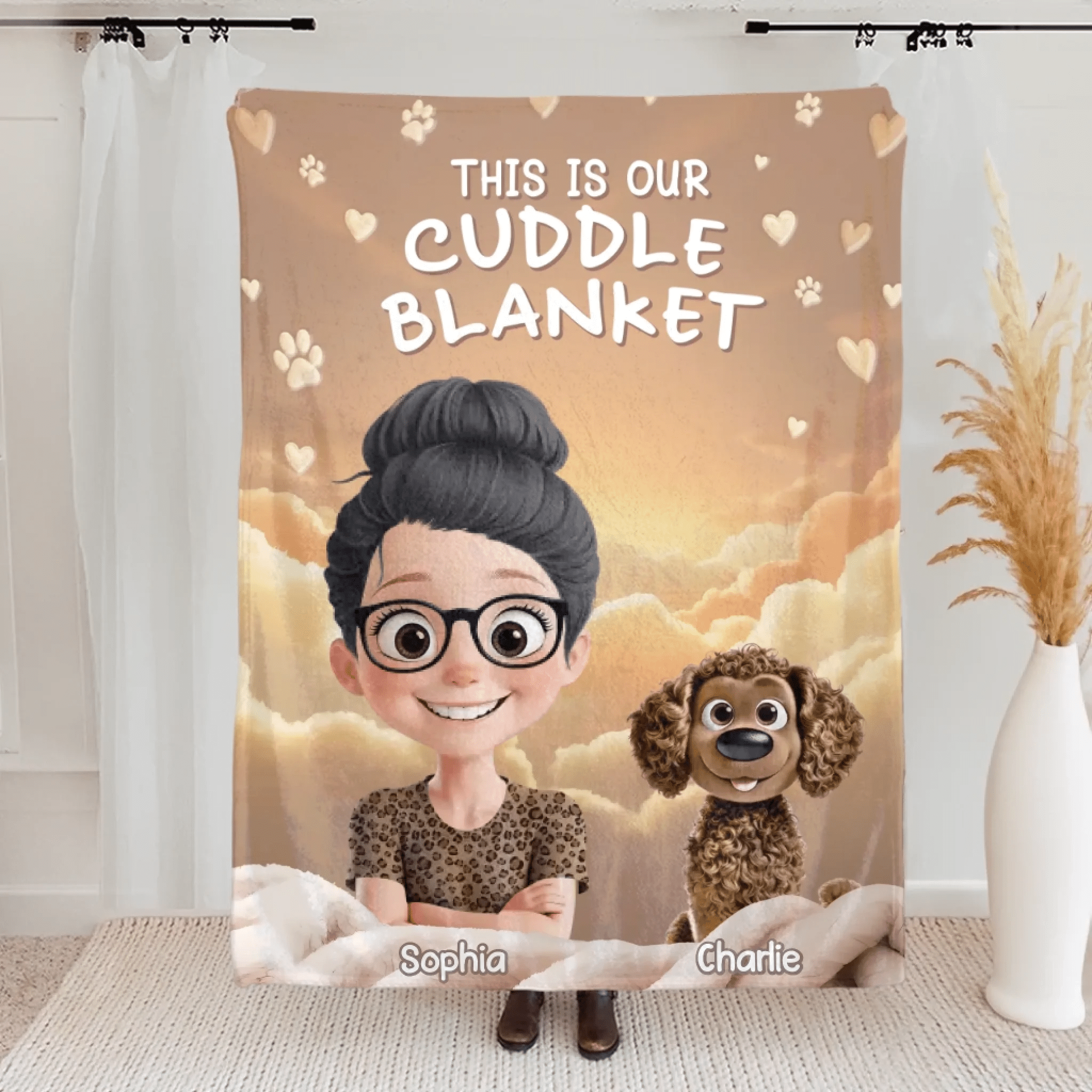 blanket personalized design loss of dog gift comfort gift design preview