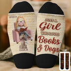 Custom Crew Socks – Personalized Bookish Socks for Book Lovers & Bookworms – Dog Mom & Dog Dad Gifts – Pages With Pawprints Reading Lover Socks 1055459 - 1055460 - DiyGiftly