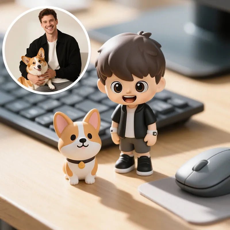Personalized 3D Couple Figurine Custom Desk Keepsake from Photo 1st Year Anniversary Gift Mini Figure