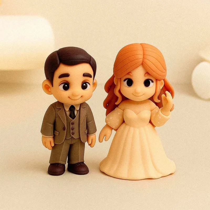 Personalized 3D Couple Figurine Custom Desk Keepsake from Photo 1st Year Anniversary Gift Mini Figure romantic home accent