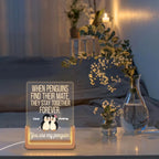 Custom Cute Couple Penguin - LED Acrylic Plaque 748457 - DiyGiftly