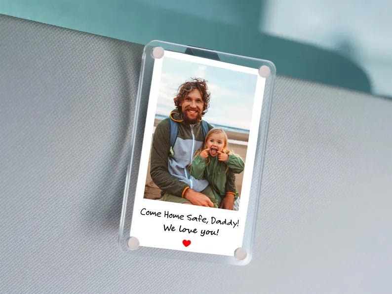 Custom Dad Photo Car Visor Clip, Fathers Day Gift For Dad, Drive Safe Daddy, Father's Day Gift, Gift for Dad from Daughter, Kids 99657984 - DiyGiftly