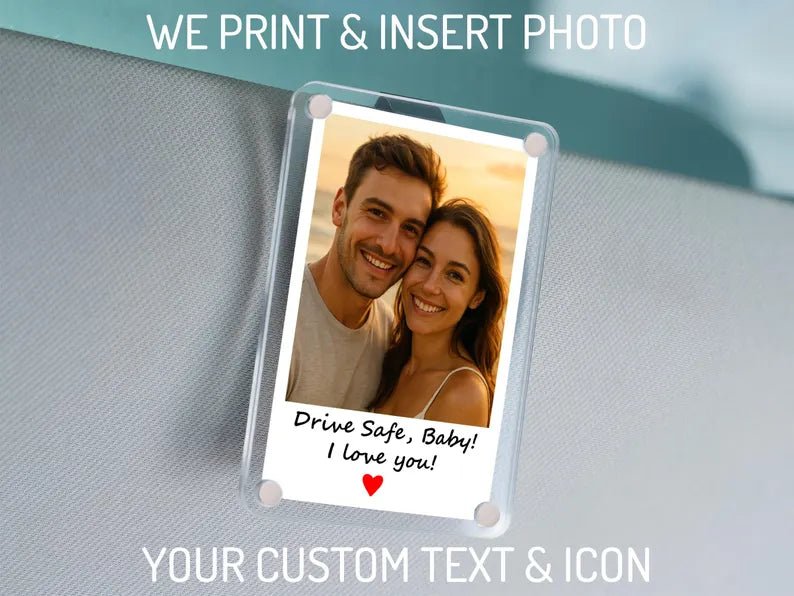 Custom Dad Photo Car Visor Clip, Fathers Day Gift For Dad, Drive Safe Daddy, Father's Day Gift, Gift for Dad from Daughter, Kids 99657984 - DiyGiftly