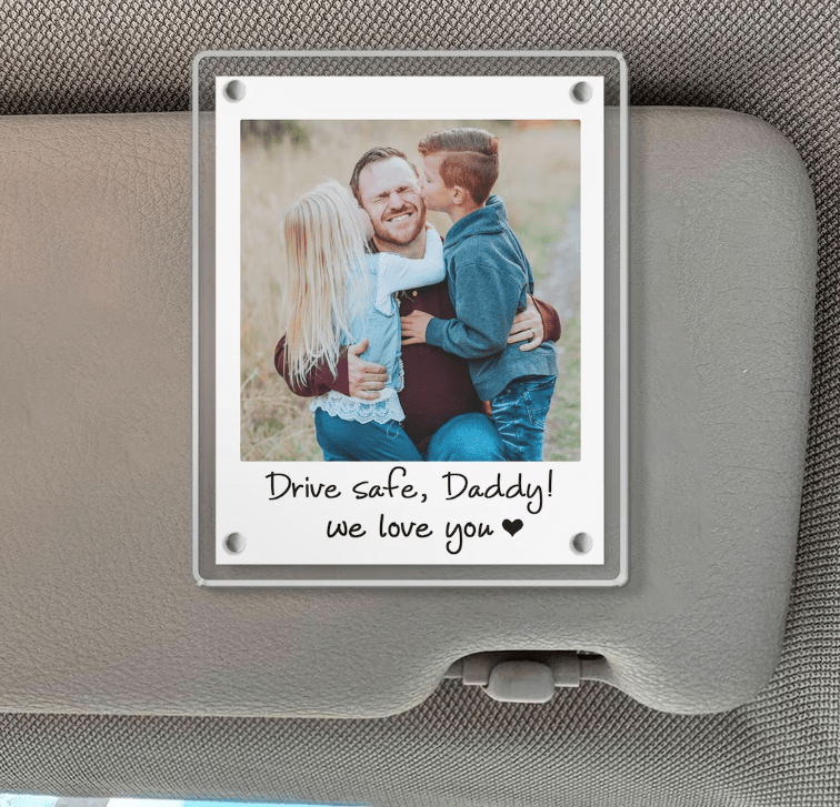 dad photo car visor clip custom gift for dad personalized gift