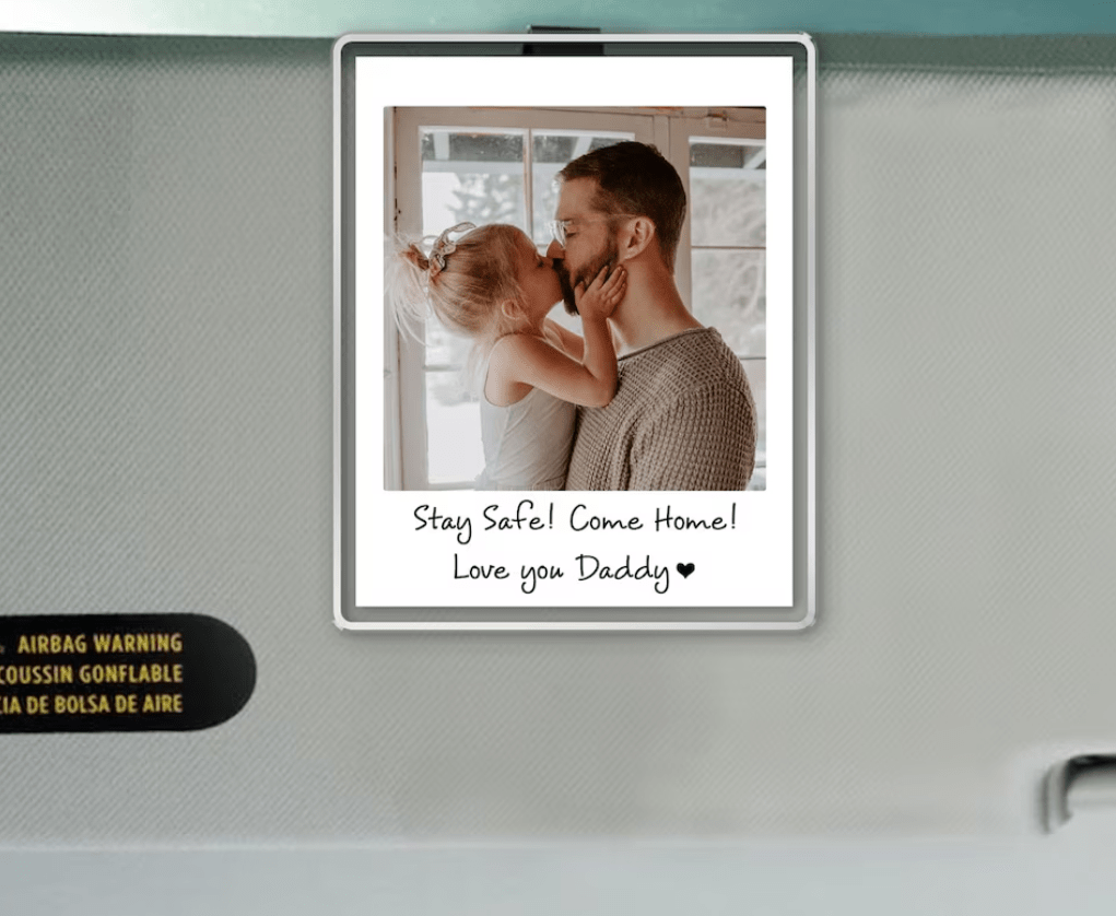 anniversary surprise custom gift for dad inspired by dad photo car visor clip
