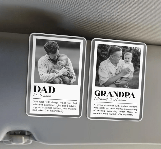 Custom Dad Photo Car Visor Clip, Fathers Day Gifts For Dad, Custom Dad Photo Frame Sun Visor Clip, Photo Gift for Dad, Drive Safe Daddy 06933248 - DiyGiftly