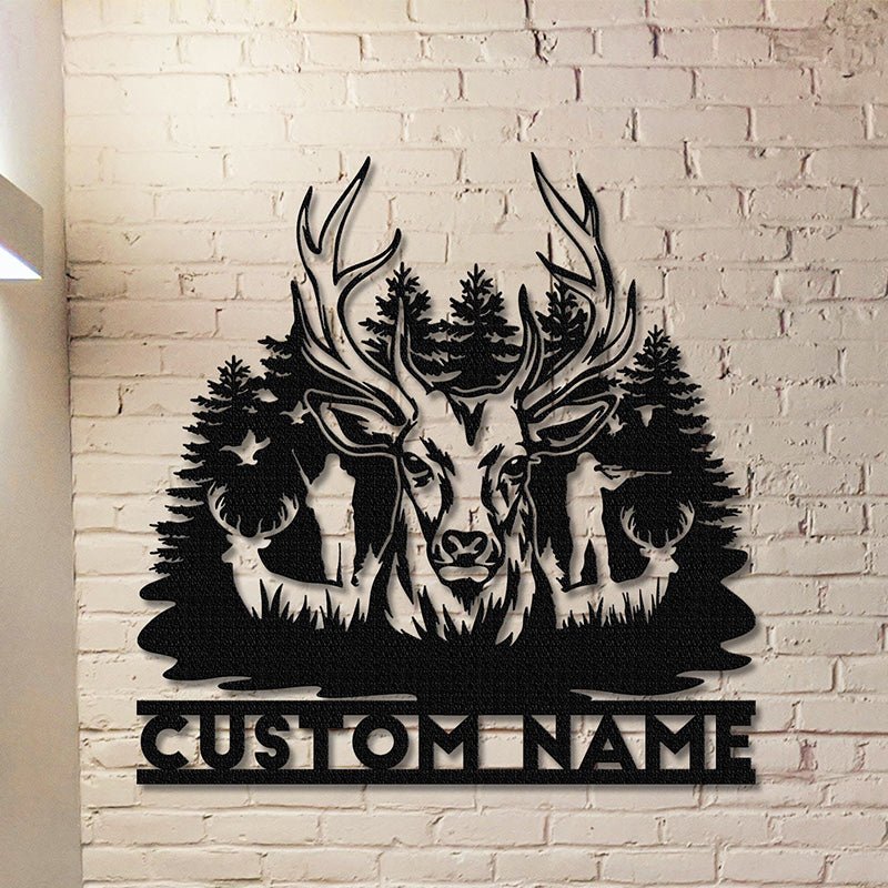 Custom Deer Hunting Metal Signs – Personalized Wall Decor for Cabin, Lodge, Man Cave, Game Room, or Hunter Gift 190656 - DiyGiftly