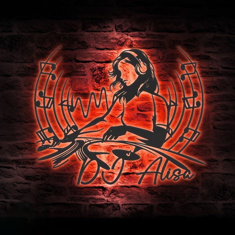 Custom DJ Disc Jockey Metal Wall Art ¨C Personalized Turntable and Headphone Wall Decor with LED Light, Music Studio or Home Studio Metal Sign, Unique Gift for DJs, Musicians, and Music Lovers 31179520 - DiyGiftly