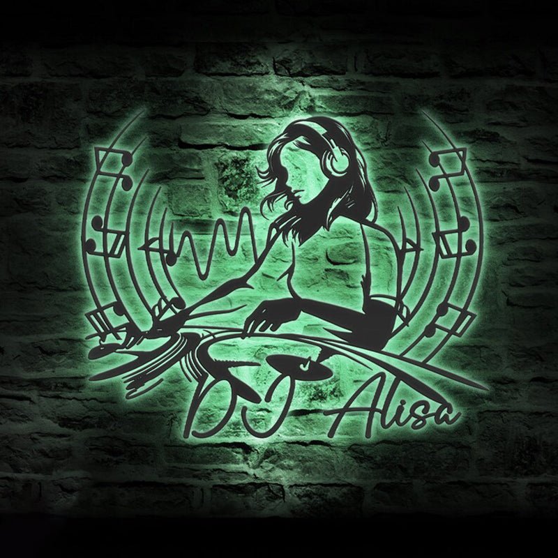 Custom DJ Disc Jockey Metal Wall Art ¨C Personalized Turntable and Headphone Wall Decor with LED Light, Music Studio or Home Studio Metal Sign, Unique Gift for DJs, Musicians, and Music Lovers 31179520 - DiyGiftly