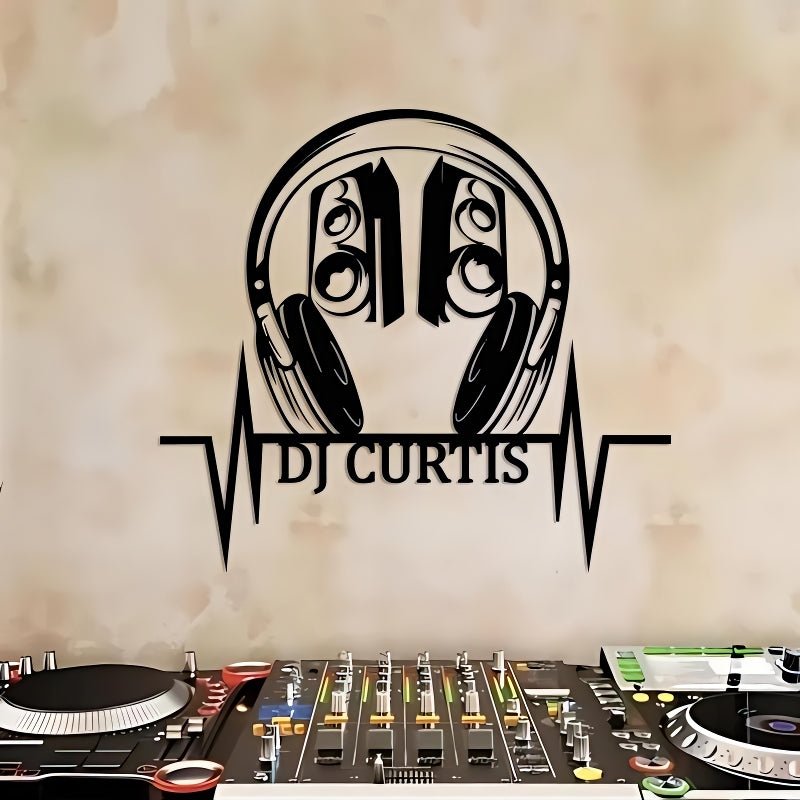Custom DJ Headphones Metal Wall Decor – Personalized Music Studio LED Wall Art, Turntable and Headphone Metal Sign, Unique Gift for DJs, Musicians, and Music Lovers 90412544 - DiyGiftly
