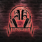 Custom DJ Headphones Metal Wall Decor – Personalized Music Studio LED Wall Art, Turntable and Headphone Metal Sign, Unique Gift for DJs, Musicians, and Music Lovers 90412544 - DiyGiftly