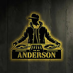 Custom DJ Metal Wall Decor ¨C Personalized Turntable and Headphone Metal Wall Art with LED Light, Music Studio or Home Studio Decoration, Unique Gift for DJs, Musicians, and Music Lovers 01977344 - DiyGiftly