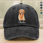 Custom Dog Cat Photo Washed Denim Baseball Cap – Personalized Pet Picture Vintage Dad Hat, Unique Gift for Pet Lovers 98357248 - DiyGiftly