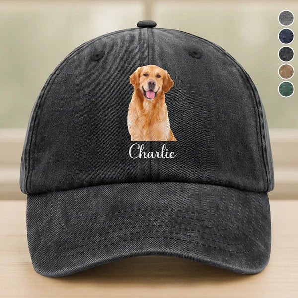 Custom Dog Cat Photo Washed Denim Baseball Cap – Personalized Pet Picture Vintage Dad Hat, Unique Gift for Pet Lovers 98357248 - DiyGiftly