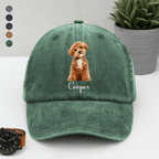 Custom Dog Cat Photo Washed Denim Baseball Cap – Personalized Pet Picture Vintage Dad Hat, Unique Gift for Pet Lovers 98357248 - DiyGiftly