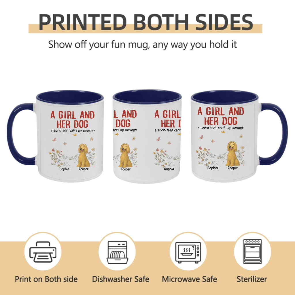 Custom Dog Lover Mug – A Girl, A Man & Their Dogs – Personalized Names & Pets – Heartwarming Family Gift 1051282 - DiyGiftly
