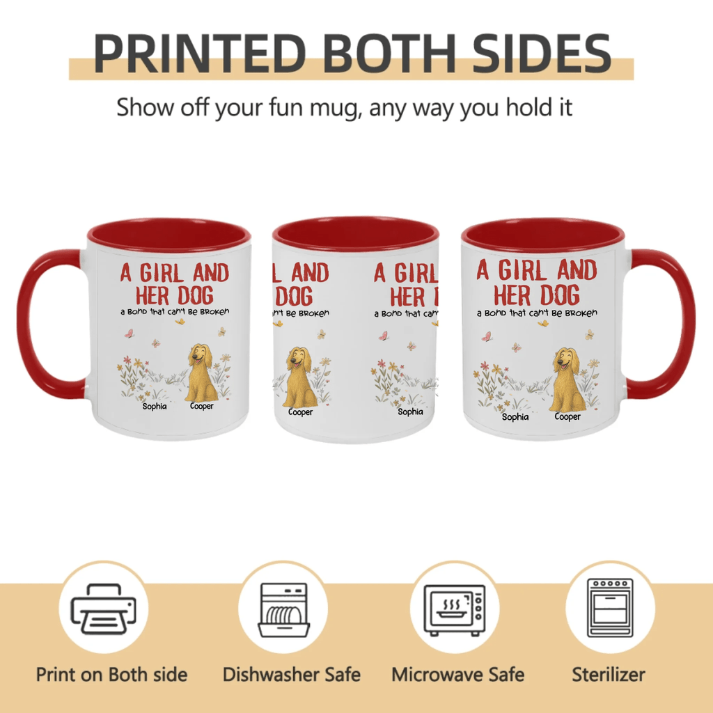 Custom Dog Lover Mug – A Girl, A Man & Their Dogs – Personalized Names & Pets – Heartwarming Family Gift 1051282 - DiyGiftly