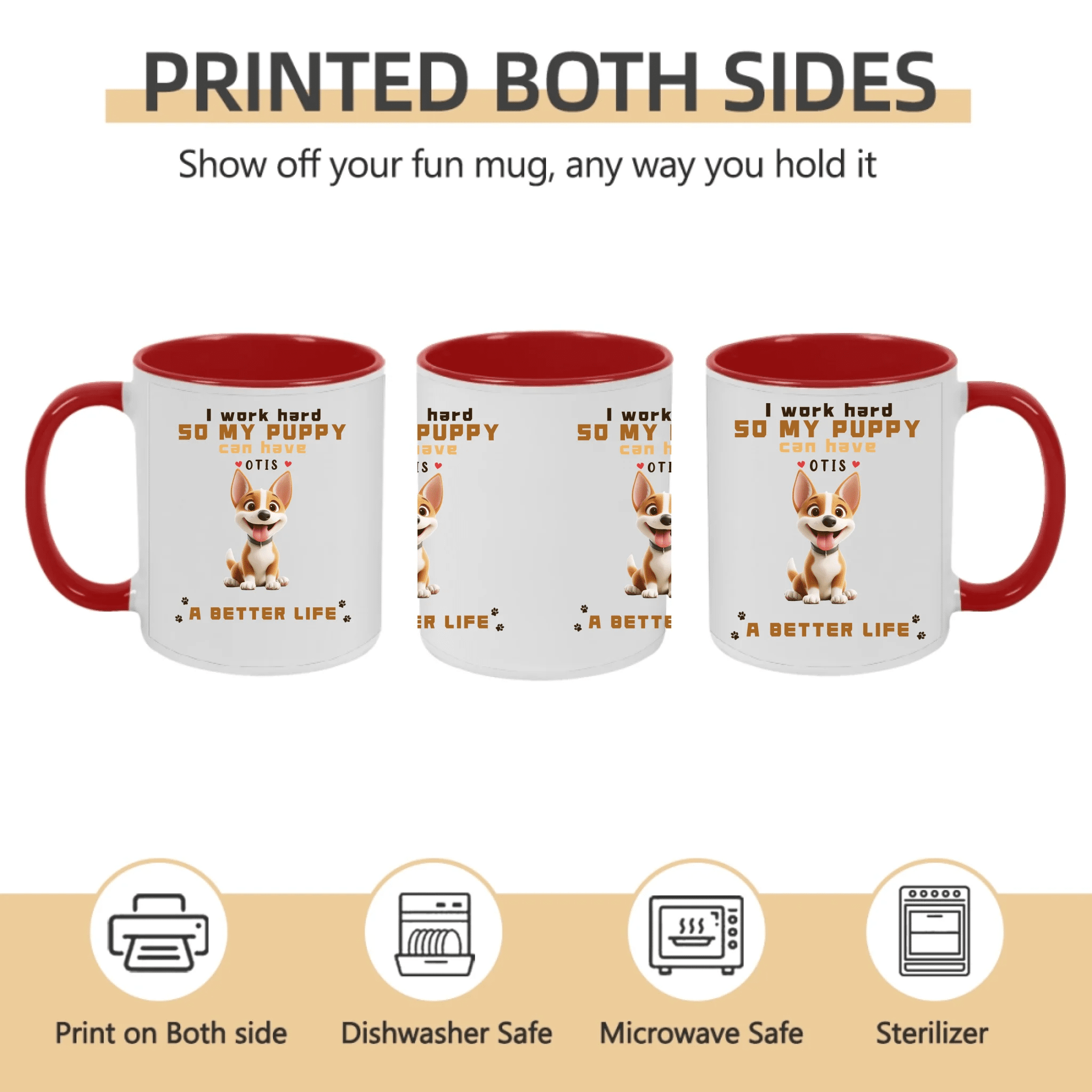 Custom Dogs And Name - White Custom Mugs - Birthday Gift For Dogs Lovers 758909 - DiyGiftly
