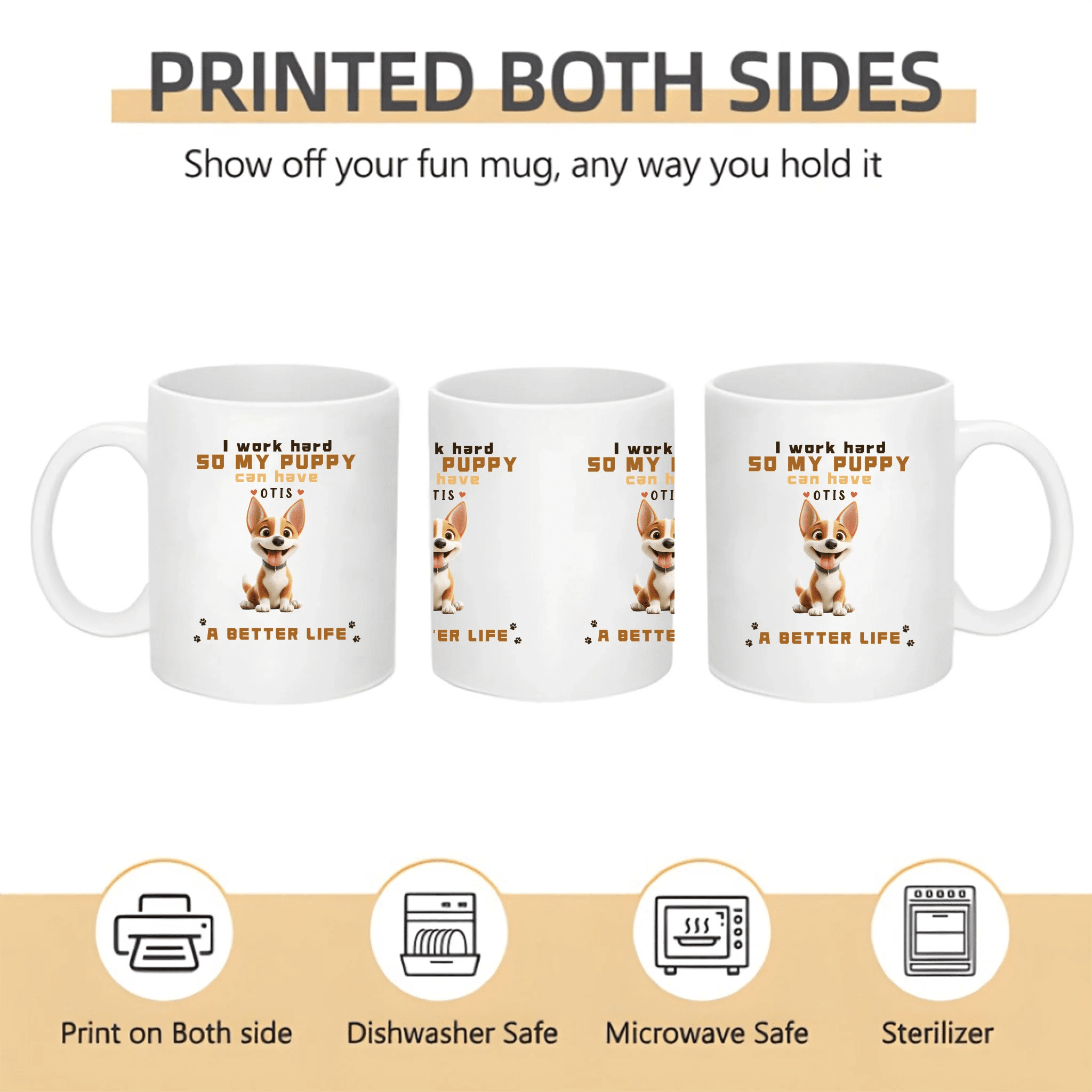 Custom Dogs And Name - White Custom Mugs - Birthday Gift For Dogs Lovers 758909 - DiyGiftly