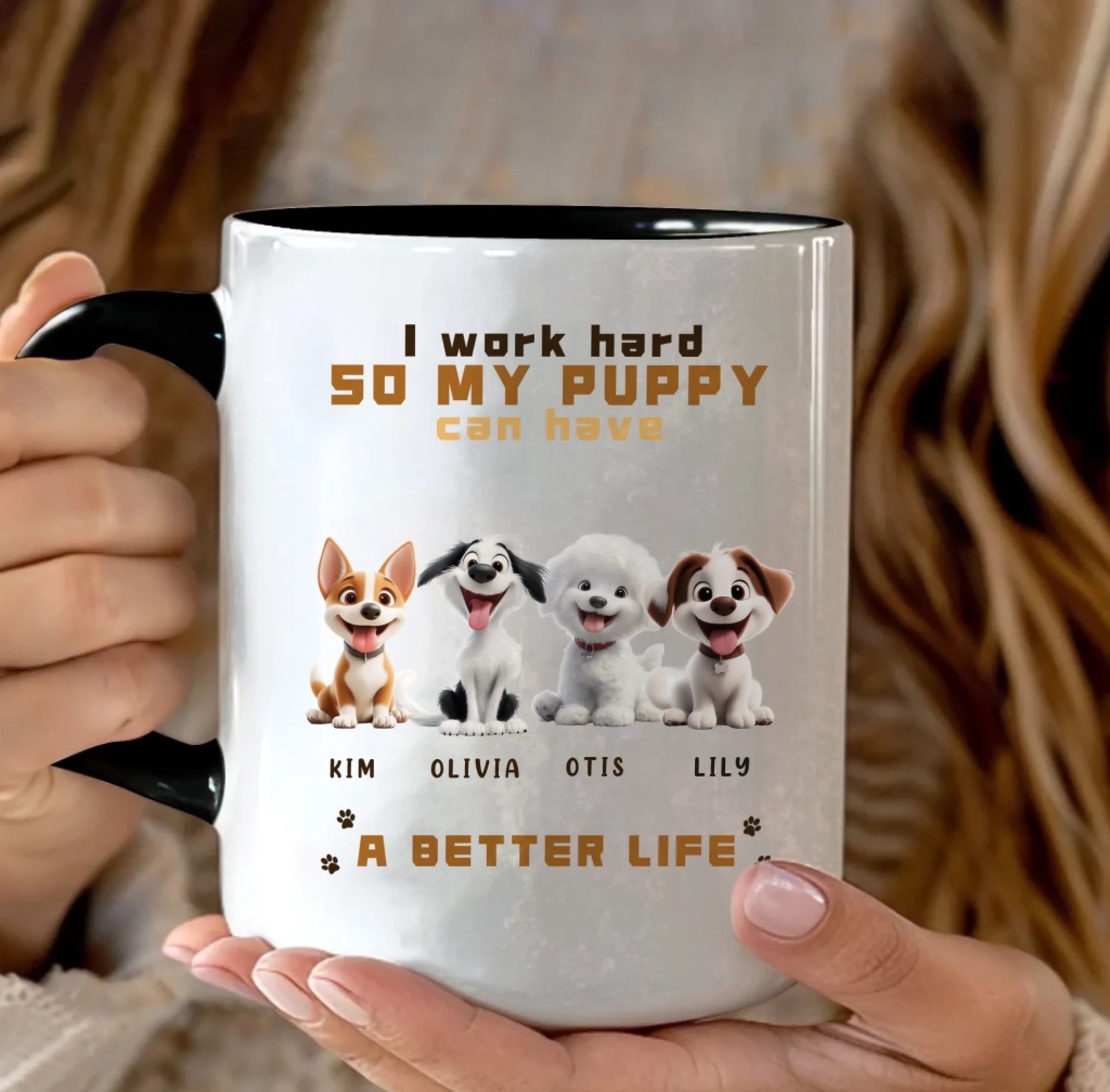 Custom Dogs And Name - White Custom Mugs - Birthday Gift For Dogs Lovers 758909 - DiyGiftly