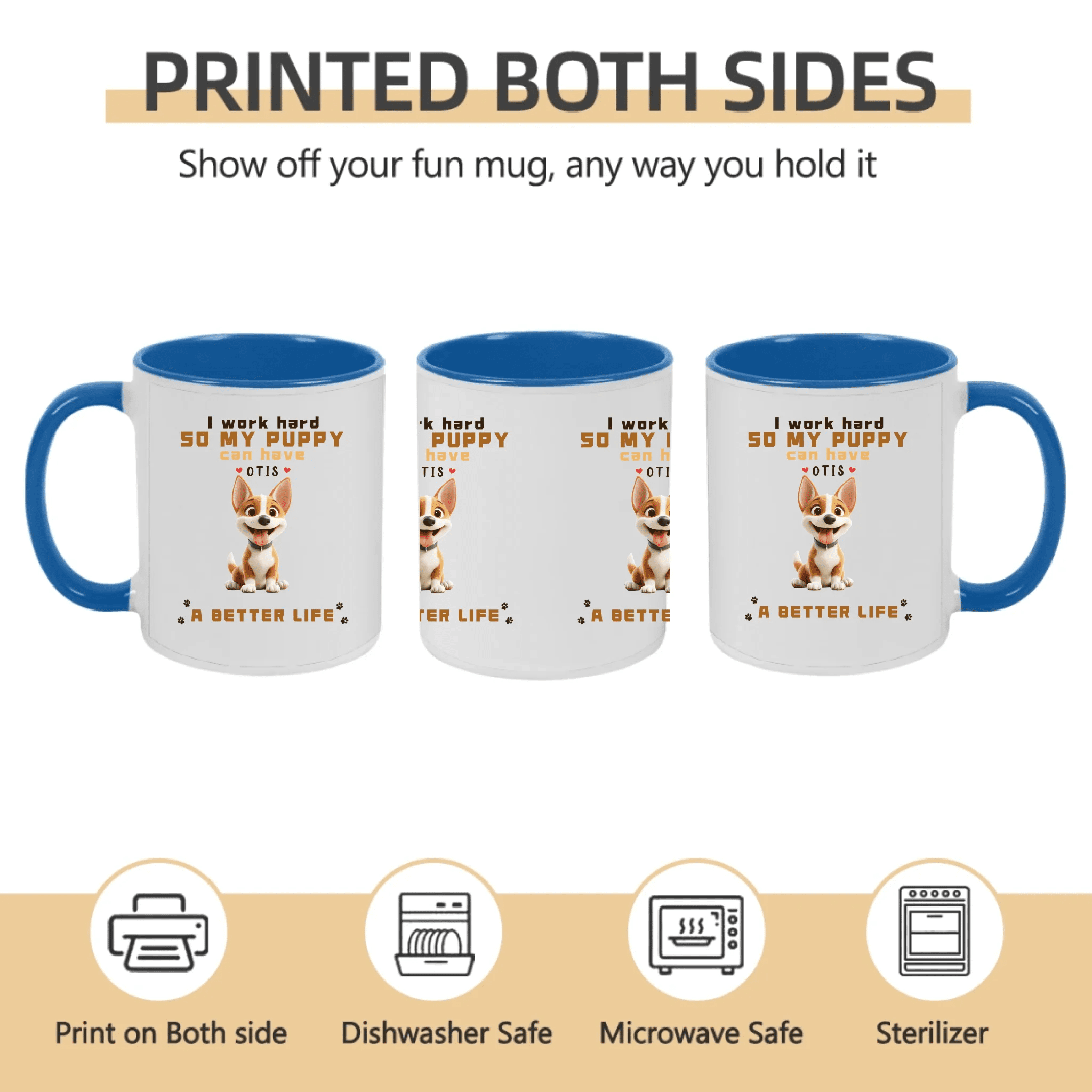 Custom Dogs And Name - White Custom Mugs - Birthday Gift For Dogs Lovers 758909 - DiyGiftly