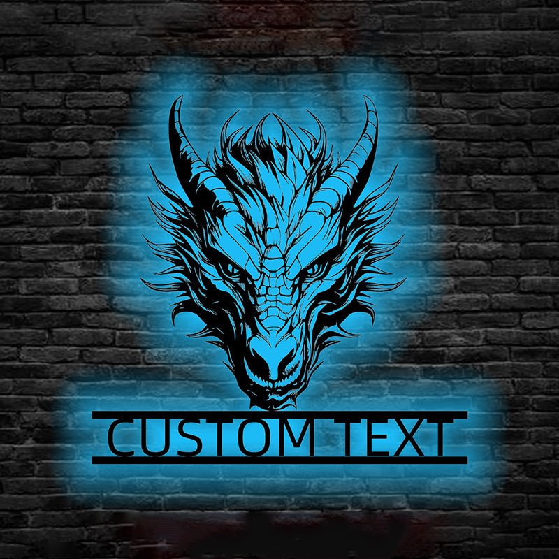 Custom Dragon Metal Logo – Personalized Mythical Creature Wall Art, Unique Metal Sign for Gamers, Fantasy Lovers and Asian Dragon Decor Enthusiasts 22065664 - DiyGiftly