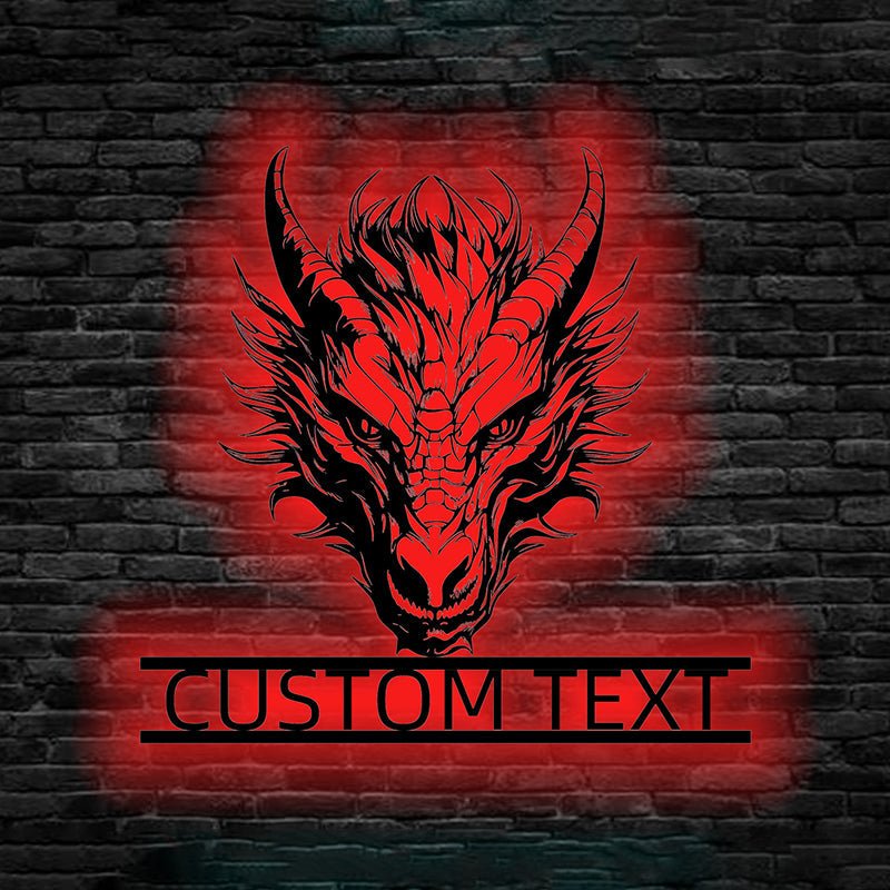 Custom Dragon Metal Logo – Personalized Mythical Creature Wall Art, Unique Metal Sign for Gamers, Fantasy Lovers and Asian Dragon Decor Enthusiasts 22065664 - DiyGiftly