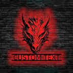 Custom Dragon Metal Logo – Personalized Mythical Creature Wall Art, Unique Metal Sign for Gamers, Fantasy Lovers and Asian Dragon Decor Enthusiasts 22065664 - DiyGiftly