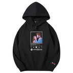 Custom embroidered pattern audio track hoodie comfortable fit trendy fashion for music lover - DiyGiftly