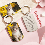 engraved keepsake personalized cat photo keychain loss of cat gift