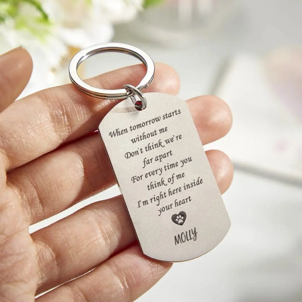 personalized cat photo engraved keychain loss of cat gift keepsake