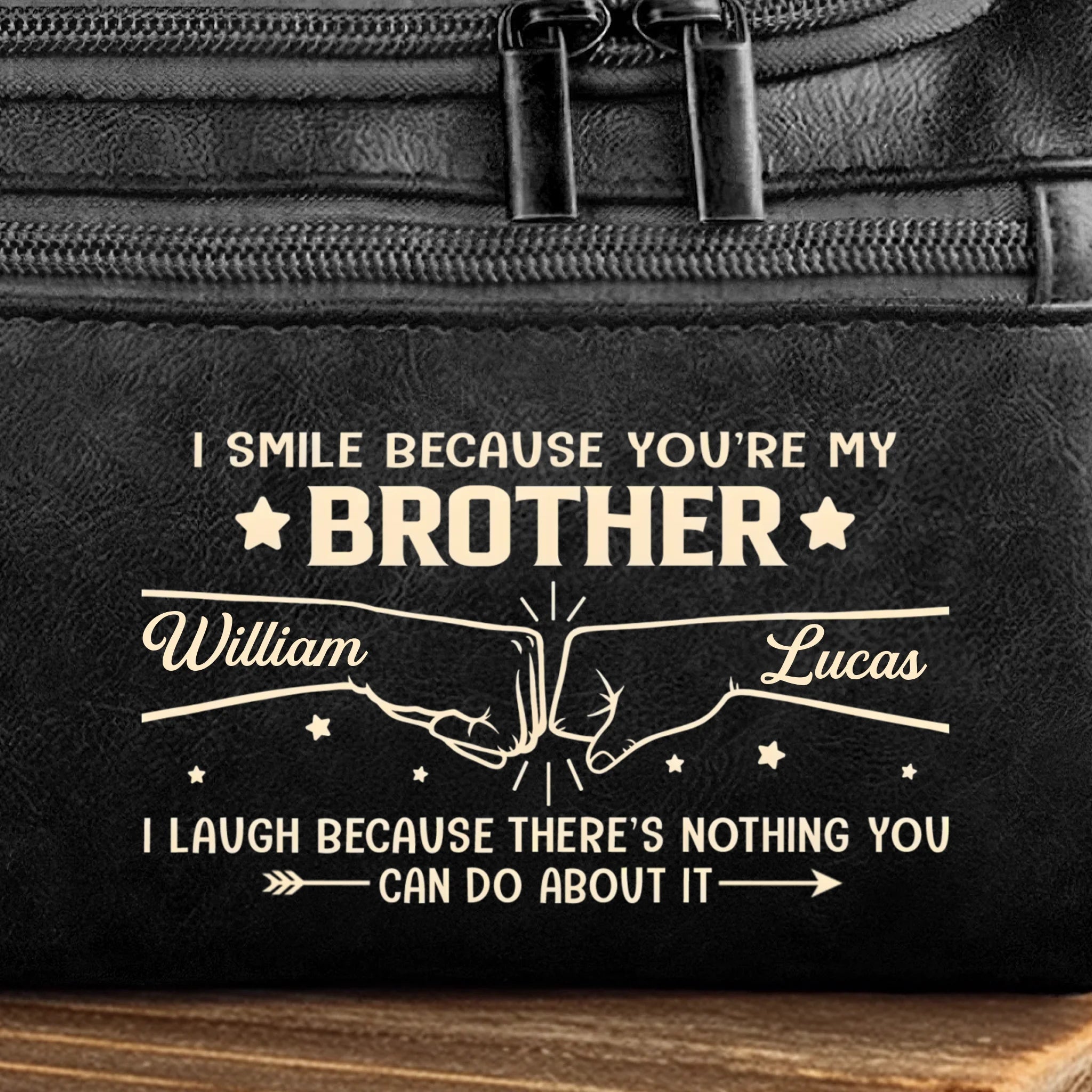 Custom Engraved Leather Toiletry Bag – “Always Got Your Back” Engraved Travel Toiletry Bag – Best Birthday Gift for Brother, Christmas Gift, Graduation Gift, Travel Bag for Men 1069226 - DiyGiftly