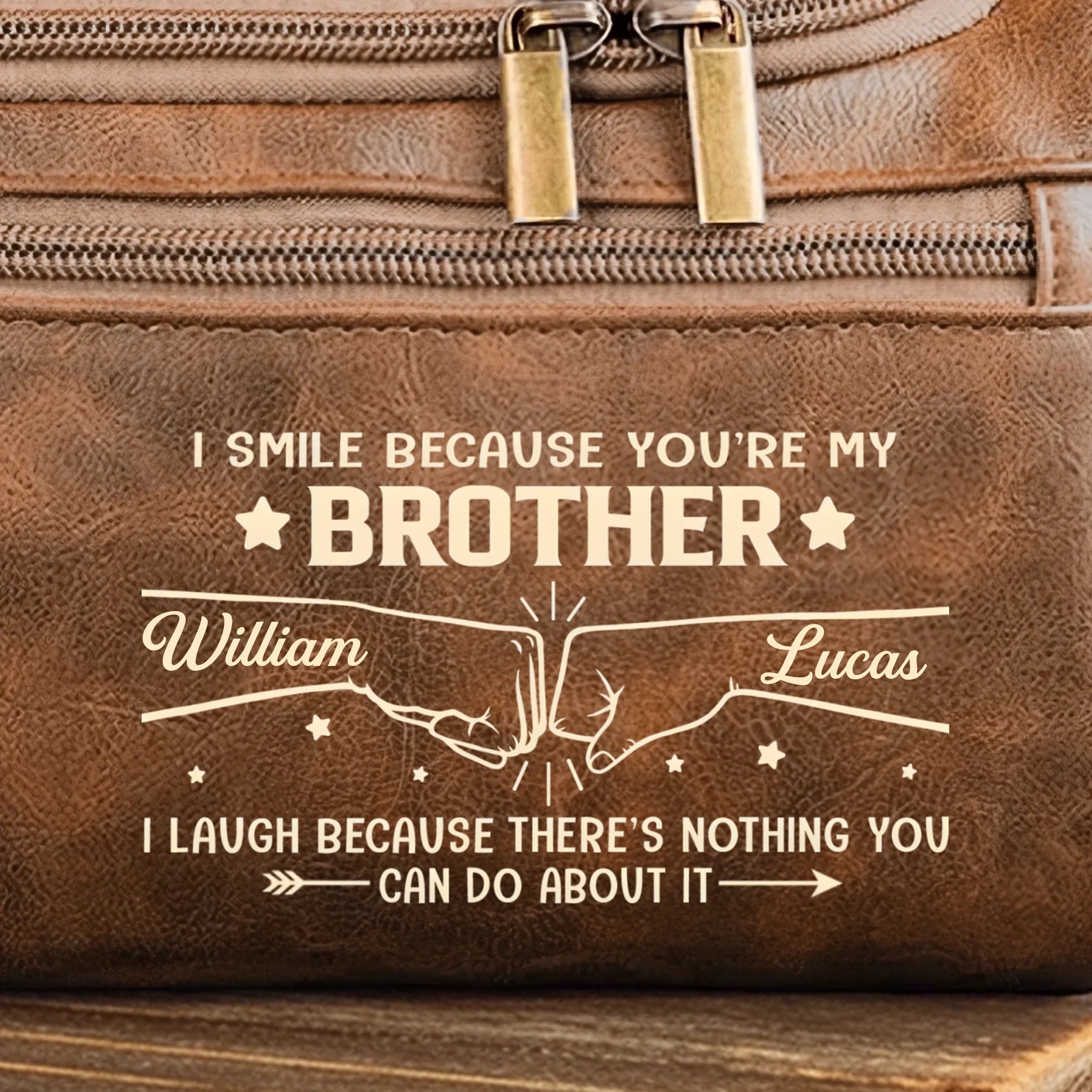 Custom Engraved Leather Toiletry Bag – “Always Got Your Back” Engraved Travel Toiletry Bag – Best Birthday Gift for Brother, Christmas Gift, Graduation Gift, Travel Bag for Men 1069226 - DiyGiftly