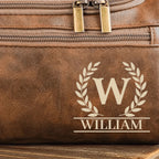 Custom Engraved Leather Toiletry Bag – “Built For Every Path” Engraved Toiletry Bag – Best Birthday Gift for Dad, Brother, Grandpa, Husband – Travel Bag, Grooming Organizer 1069241 - DiyGiftly