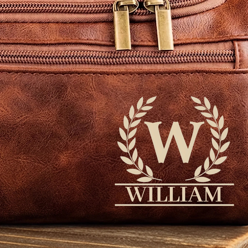 Custom Engraved Leather Toiletry Bag – “Built For Every Path” Engraved Toiletry Bag – Best Birthday Gift for Dad, Brother, Grandpa, Husband – Travel Bag, Grooming Organizer 1069241 - DiyGiftly