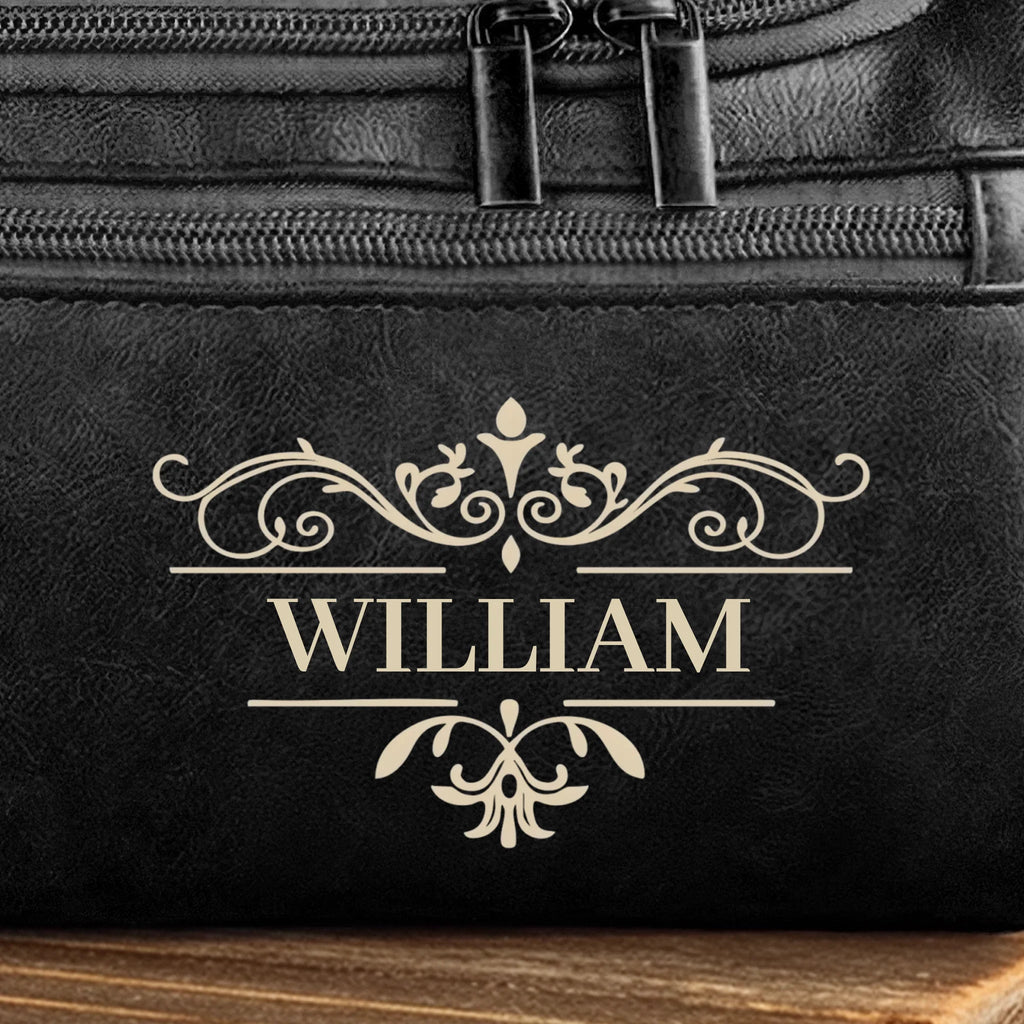 Custom Engraved Leather Toiletry Bag – “Crafted For A Good Man” Engraved Toiletry Bag – Best Birthday Gift for Dad, Brother, Grandpa, Husband – Travel Bag for Men 1069257 - DiyGiftly
