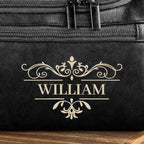 Custom Engraved Leather Toiletry Bag – “Crafted For A Good Man” Engraved Toiletry Bag – Best Birthday Gift for Dad, Brother, Grandpa, Husband – Travel Bag for Men 1069257 - DiyGiftly