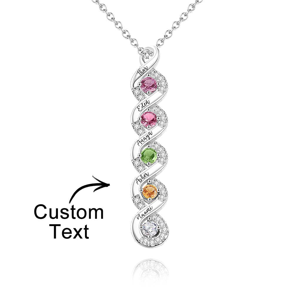Custom Engraved Name Birthstone Necklace Infinity Creative Gifts Valentines Gift - DiyGiftly